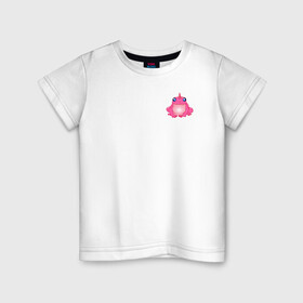 Детская футболка хлопок с принтом Маленькая Розовая лягушка в Тюмени, 100% хлопок | круглый вырез горловины, полуприлегающий силуэт, длина до линии бедер | единорог | животное | лягушка | персонаж | розовая лягушка