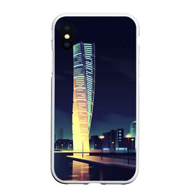Чехол для iPhone XS Max матовый с принтом Ночной Город в Тюмени, Силикон | Область печати: задняя сторона чехла, без боковых панелей | архитектура | город | здания | ночной город