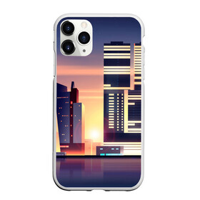 Чехол для iPhone 11 Pro Max матовый с принтом Ночной Город в Тюмени, Силикон |  | Тематика изображения на принте: архитектура | город | закат | здания | ночной город