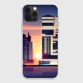 Чехол для iPhone 12 Pro с принтом Ночной Город в Тюмени, силикон | область печати: задняя сторона чехла, без боковых панелей | архитектура | город | закат | здания | ночной город