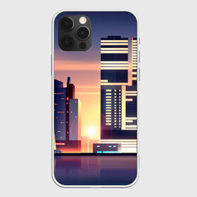 Чехол для iPhone 12 Pro Max с принтом Ночной Город в Тюмени, Силикон |  | Тематика изображения на принте: архитектура | город | закат | здания | ночной город