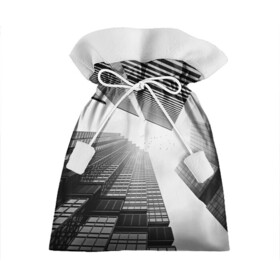 Подарочный 3D мешок с принтом Минимализм в Тюмени, 100% полиэстер | Размер: 29*39 см | Тематика изображения на принте: архитектура | город | здания | минимализм | небо | фото | черно белое