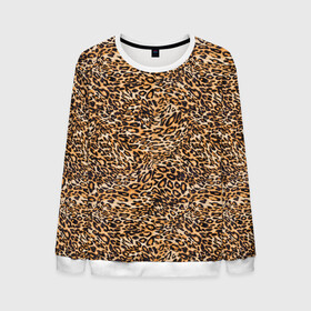 Мужской свитшот 3D с принтом Leopard в Тюмени, 100% полиэстер с мягким внутренним слоем | круглый вырез горловины, мягкая резинка на манжетах и поясе, свободная посадка по фигуре | cheetah | leopard | wool | леопард