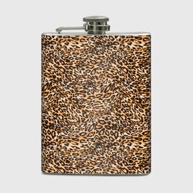 Фляга с принтом Leopard в Тюмени, металлический корпус | емкость 0,22 л, размер 125 х 94 мм. Виниловая наклейка запечатывается полностью | cheetah | leopard | wool | леопард
