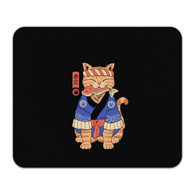 Коврик для мышки прямоугольный с принтом Суши Мастер в Тюмени, натуральный каучук | размер 230 х 185 мм; запечатка лицевой стороны | cat | cats | japan | master | ninja | samurai | sushi | yakuza | катана | кот | котенок | коты | котэ | котята | кошка | мастер | ниндзя | самурай | суши | якудза | япония