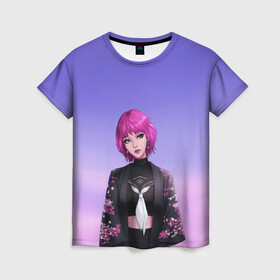Женская футболка 3D с принтом ANIME GIRL в Тюмени, 100% полиэфир ( синтетическое хлопкоподобное полотно) | прямой крой, круглый вырез горловины, длина до линии бедер | anime | girl | loli | аниме | аниме девушка | анимэ | арт | градиент | девочка | девушка | дизайн | женщина | краски | красотка | лоли | милашка | милая | мода | облака | розовые волосы | розовый | стерва | стиль
