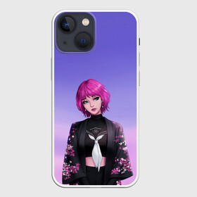 Чехол для iPhone 13 mini с принтом ANIME GIRL в Тюмени,  |  | anime | girl | loli | аниме | аниме девушка | анимэ | арт | градиент | девочка | девушка | дизайн | женщина | краски | красотка | лоли | милашка | милая | мода | облака | розовые волосы | розовый | стерва | стиль
