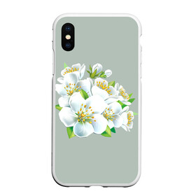 Чехол для iPhone XS Max матовый с принтом Весна в Тюмени, Силикон | Область печати: задняя сторона чехла, без боковых панелей | лепестки | распустились | цветение | цветы | яблоня
