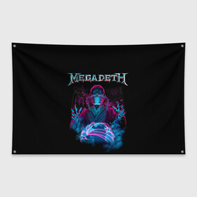 Флаг-баннер с принтом MEGADETH в Тюмени, 100% полиэстер | размер 67 х 109 см, плотность ткани — 95 г/м2; по краям флага есть четыре люверса для крепления | grange | hardcore | megadeth | metal | music | punk | rock | trash | usa | мастейн | мегадес | метал | музыка | панк | рок | трэш