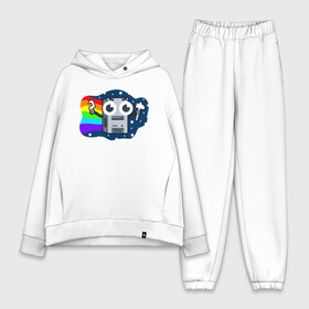 Женский костюм хлопок Oversize с принтом Нян комп в Тюмени,  |  | computer | nyan cat | pc | space | star | stars | вселенная | железо | звезды | игровая приставка | компьютер | космос | котик мем | мяукающий кот | ноутбук | нян кот | пк | радуга | системный блок