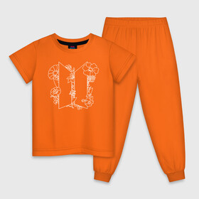 Детская пижама хлопок с принтом БТС BTS Stay Gold Bangtan Boys в Тюмени, 100% хлопок |  брюки и футболка прямого кроя, без карманов, на брюках мягкая резинка на поясе и по низу штанин
 | bangtan boys | bts | logo | stay gold | бтс | логотип