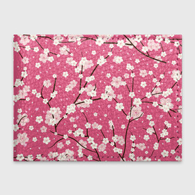 Обложка для студенческого билета с принтом Сакура в Тюмени, натуральная кожа | Размер: 11*8 см; Печать на всей внешней стороне | flowers | ветки сакуры | розовые цветочки | сакура | цветы