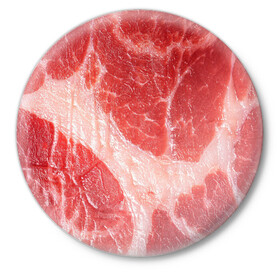 Значок с принтом МЯСНИК в Тюмени,  металл | круглая форма, металлическая застежка в виде булавки | абстракция | жир | мясо | свинина | хайп