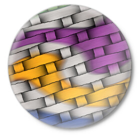 Значок с принтом АБСТРАКТ в Тюмени,  металл | круглая форма, металлическая застежка в виде булавки | молодежное | плетение | плетенка | хайп | цветное | циновка