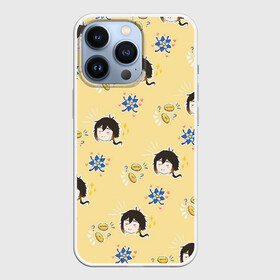Чехол для iPhone 13 Pro с принтом Чиби Чжун Ли в Тюмени,  |  | арт | деньги | золотая монета | милый парень | монета | мора | рисунок | синие цветы | синий цветок | цветок | цветы | чжун ли | чиби | чибик