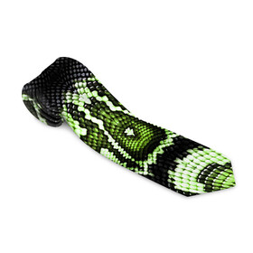 Галстук 3D с принтом Green Snake в Тюмени, 100% полиэстер | Длина 148 см; Плотность 150-180 г/м2 | Тематика изображения на принте: reptile | scales | skin | snake | змея