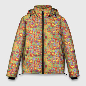 Мужская зимняя куртка 3D с принтом Волшебный лес. в Тюмени, верх — 100% полиэстер; подкладка — 100% полиэстер; утеплитель — 100% полиэстер | длина ниже бедра, свободный силуэт Оверсайз. Есть воротник-стойка, отстегивающийся капюшон и ветрозащитная планка. 

Боковые карманы с листочкой на кнопках и внутренний карман на молнии. | Тематика изображения на принте: berries | flowers | forest | insects | leaves. | mushrooms | plants | spring | summer | весна | грибы | лес | лето | листья | насекомые | растения | цветы | ягоды