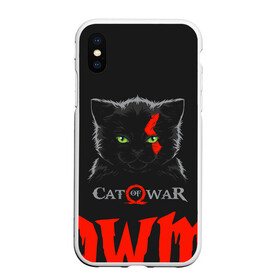 Чехол для iPhone XS Max матовый с принтом Cat of war в Тюмени, Силикон | Область печати: задняя сторона чехла, без боковых панелей | cat | gad of war | game | games | god of war | god of wor | атрей | атрэй | бог войны | игра | игры | кот | котёнок | кошки | кратос