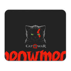Коврик для мышки прямоугольный с принтом Cat of war в Тюмени, натуральный каучук | размер 230 х 185 мм; запечатка лицевой стороны | cat | gad of war | game | games | god of war | god of wor | атрей | атрэй | бог войны | игра | игры | кот | котёнок | кошки | кратос