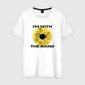 Мужская футболка хлопок с принтом Музыкальная группа в Тюмени, 100% хлопок | прямой крой, круглый вырез горловины, длина до линии бедер, слегка спущенное плечо. | музыка | наслаждение | песня | слушать | танец