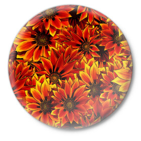 Значок с принтом Цветы в Тюмени,  металл | круглая форма, металлическая застежка в виде булавки | вайб | молодежное | хайп | цветы | яркое