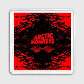 Магнит 55*55 с принтом arctic monkeys в Тюмени, Пластик | Размер: 65*65 мм; Размер печати: 55*55 мм | arctic monkeys | arctic monkeys live | do i wanna know | domino | domino records | full album | lyrics | mardy bum | whyd you only call me when youre high | арктические обезьяны | домино пластинки | полный альбом | тексты песен