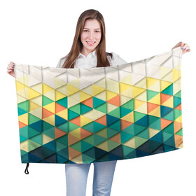 Флаг 3D с принтом Ромбики в Тюмени, 100% полиэстер | плотность ткани — 95 г/м2, размер — 67 х 109 см. Принт наносится с одной стороны | молодежной | пестрое | ромбики | хайп | цветное
