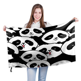 Флаг 3D с принтом панды в Тюмени, 100% полиэстер | плотность ткани — 95 г/м2, размер — 67 х 109 см. Принт наносится с одной стороны | brand | moda | style | texture | бренд | маска | медицинская маска | мода | панды | прикольные картинки | смайлы. стикербук | стиль | текстура | фон | эмодзи