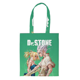 Шоппер 3D с принтом Dr Stone в Тюмени, 100% полиэстер | Плотность: 200 г/м2; Размер: 34×35 см; Высота лямок: 30 см | dr. stone | kohaku | senku | taiju | доктор стоун | исигами сэнку | кохаку | сэнку | тайдзю | цукаса