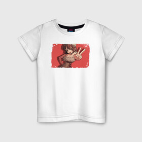 Детская футболка хлопок с принтом Yuzuriha в Тюмени, 100% хлопок | круглый вырез горловины, полуприлегающий силуэт, длина до линии бедер | Тематика изображения на принте: dr. stone | kohaku | senku | taiju | доктор стоун | исигами сэнку | кохаку | сэнку | тайдзю | цукаса