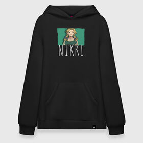 Худи SuperOversize хлопок с принтом Nikki в Тюмени, 70% хлопок, 30% полиэстер, мягкий начес внутри | карман-кенгуру, эластичная резинка на манжетах и по нижней кромке, двухслойный капюшон
 | dr. stone | kohaku | senku | taiju | доктор стоун | исигами сэнку | кохаку | сэнку | тайдзю | цукаса