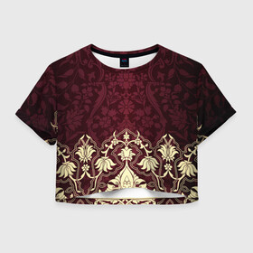Женская футболка Crop-top 3D с принтом ЦЫГАН в Тюмени, 100% полиэстер | круглая горловина, длина футболки до линии талии, рукава с отворотами | вензеля | красота | круто | мажор | стиль | узор | элита