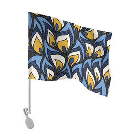 Флаг для автомобиля с принтом ПЕРЬЯ в Тюмени, 100% полиэстер | Размер: 30*21 см | молодежное | ништяк | пёрышки | пестрое | трендовое | хайп