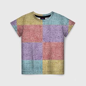 Детская футболка 3D с принтом Patchwork в Тюмени, 100% гипоаллергенный полиэфир | прямой крой, круглый вырез горловины, длина до линии бедер, чуть спущенное плечо, ткань немного тянется | burlap | patchwork | sackcloth | мешковина | ткань