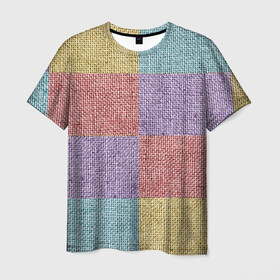 Мужская футболка 3D с принтом Patchwork в Тюмени, 100% полиэфир | прямой крой, круглый вырез горловины, длина до линии бедер | Тематика изображения на принте: burlap | patchwork | sackcloth | мешковина | ткань