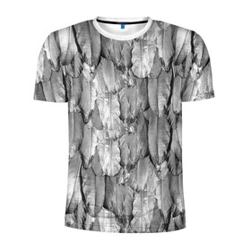 Мужская футболка 3D спортивная с принтом White Raven в Тюмени, 100% полиэстер с улучшенными характеристиками | приталенный силуэт, круглая горловина, широкие плечи, сужается к линии бедра | plumage | raven | ворон | оперение | перья