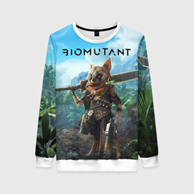 Женский свитшот 3D с принтом Biomutant Биомутант в Тюмени, 100% полиэстер с мягким внутренним слоем | круглый вырез горловины, мягкая резинка на манжетах и поясе, свободная посадка по фигуре | action | animals | biomutant | gamer | nextgen | pc | player | playstation | ps 5 | rpg | steam | sword | top | valve | video games | weapon | xbox | биомутант | валв | видео игры | животные | игрок | иксбокс | меч | некстген | оружие | пк | плей