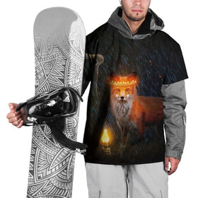 Накидка на куртку 3D с принтом Лиса с огненной короной в Тюмени, 100% полиэстер |  | fox | foxy | животное | звери | лиса | лисенок | лисичка | милая | рыжая | фокс