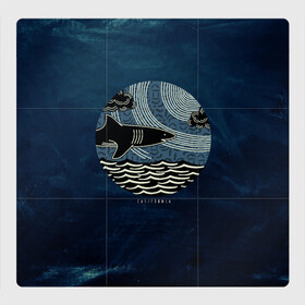 Магнитный плакат 3Х3 с принтом Акулы California Sharks в Тюмени, Полимерный материал с магнитным слоем | 9 деталей размером 9*9 см | Тематика изображения на принте: shark | акула | волны | калифорния | море | океан