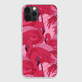 Чехол для iPhone 12 Pro с принтом розовые фламинго в Тюмени, силикон | область печати: задняя сторона чехла, без боковых панелей | flamingo | птицы | розовый | фламинго