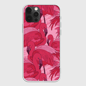 Чехол для iPhone 12 Pro Max с принтом розовые фламинго в Тюмени, Силикон |  | flamingo | птицы | розовый | фламинго