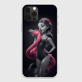 Чехол для iPhone 12 Pro Max с принтом девушка с фламинго в Тюмени, Силикон |  | flamingo | птицы | розовый | фламинго