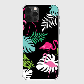 Чехол для iPhone 12 Pro Max с принтом фламинго с цветами в Тюмени, Силикон |  | flamingo | птицы | розовый | фламинго