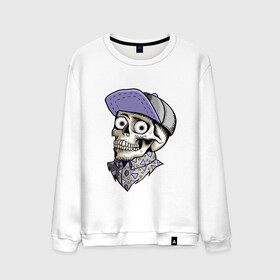 Мужской свитшот хлопок с принтом Скелет в рубашке и кепке в Тюмени, 100% хлопок |  | bone | dead | death | hipster | horror | skelet | skeleton | skull | кости | скелет | ужасы | хипстер | хоррор | череп