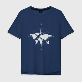 Мужская футболка хлопок Oversize с принтом Карта Мира Компас  в Тюмени, 100% хлопок | свободный крой, круглый ворот, “спинка” длиннее передней части | Тематика изображения на принте: africa | afrika | australia | brazil | compas | earth | geraldic | planet | russia | usa | world map | астралия | африка | бразилия | геральдика | земля | континенты | планета | роза ветров | россия | страна | страны | сша