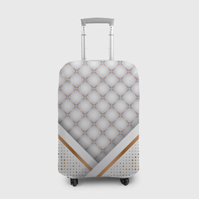 Чехол для чемодана 3D с принтом Luxury white & Gold в Тюмени, 86% полиэфир, 14% спандекс | двустороннее нанесение принта, прорези для ручек и колес | luxury | versace | vip | абстракция | версаче | вип | золото | паттерн | роскошь | текстуры