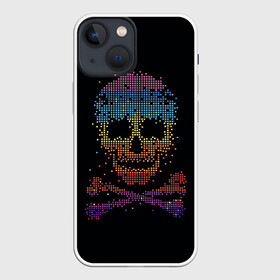 Чехол для iPhone 13 mini с принтом Радужный череп из пикселей в Тюмени,  |  | hell | skull | ад | скелет | ужасы | череп | черепушка