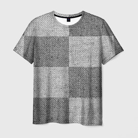 Мужская футболка 3D с принтом Denim Patchwork в Тюмени, 100% полиэфир | прямой крой, круглый вырез горловины, длина до линии бедер | cloth | denim | gray | jeans | patchwork