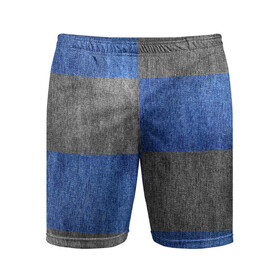 Мужские шорты спортивные с принтом Denim Patchwork в Тюмени,  |  | blue gray | denim | jeans | patchwork | джинсовая ткань