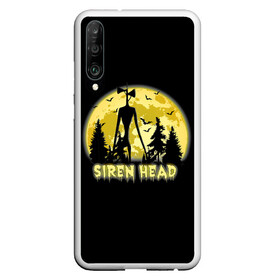 Чехол для Honor P30 с принтом Siren Head Yellow Moon в Тюмени, Силикон | Область печати: задняя сторона чехла, без боковых панелей | 6789 | cartoon | cat | forest | foundation | head | monster | moon | mountains | scp | siren | sirenhead | голова | горы | кот | лес | луна | монстр | объект | объекты | сирена | сиреноголовый | фонд | чудище | чудовище